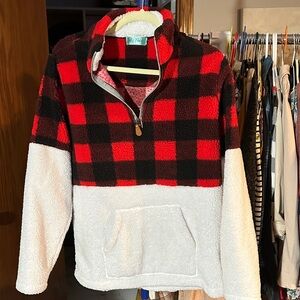 Filly Flair Red and Black Plaid Sherpa Pullover